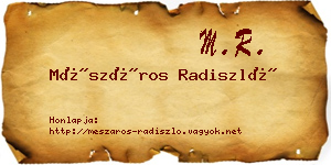 Mészáros Radiszló névjegykártya
